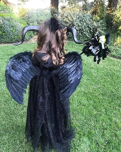 HANDIC Black Angel Costume Wings and Halo Adult Angel Costume Wings for Kids Girls Woman Halloween in Saudi Arabia