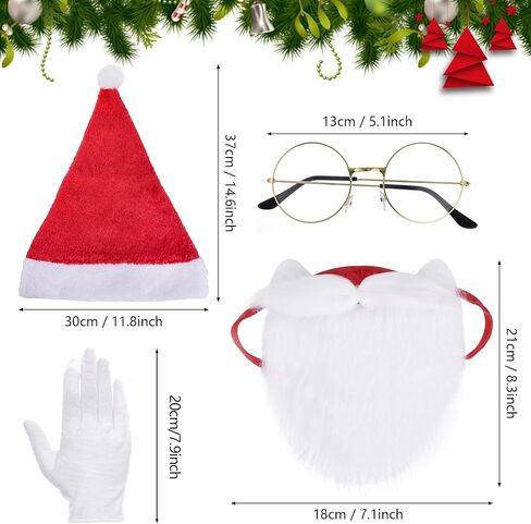 choyaxo Christmas Santa Costume Accessory Including Christmas Hat Face Mask Glasses Gloves for Men Women Christmas Cosplay Dress up in Saudi Arabia