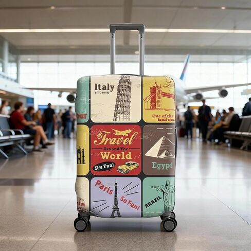 1Pc Elastic Luggage Protection Cover, Travel Dust Cover, Washable And Reusable, Suitable For Carry On Luggage(colorful,Large) in Saudi Arabia