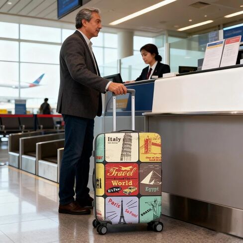 1Pc Elastic Luggage Protection Cover, Travel Dust Cover, Washable And Reusable, Suitable For Carry On Luggage(colorful,Large) in Saudi Arabia