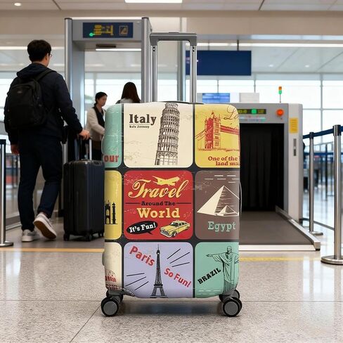 1Pc Elastic Luggage Protection Cover, Travel Dust Cover, Washable And Reusable, Suitable For Carry On Luggage(colorful,Large) in Saudi Arabia
