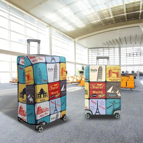 1Pc Elastic Luggage Protection Cover, Travel Dust Cover, Washable And Reusable, Suitable For Carry On Luggage(colorful,Large) in Saudi Arabia