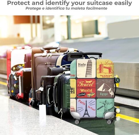 1Pc Elastic Luggage Protection Cover, Travel Dust Cover, Washable And Reusable, Suitable For Carry On Luggage(colorful,Large) in Saudi Arabia