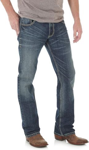 Wrangler Men's Retro Slim Fit Boot Cut Green Jeans in Saudi Arabia
