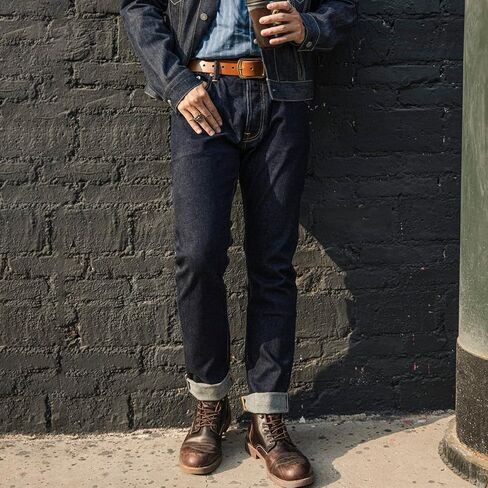 Red Tornado 12oz Selvedge Denim Jeans Rinsed Slim Straight Fit in Saudi Arabia