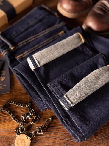 Red Tornado 12oz Selvedge Denim Jeans Rinsed Slim Straight Fit in Saudi Arabia