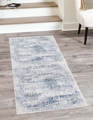 Unique Loom Finsbury Collection Area Rug - Sarah (2' x 8' Runner, Blue/ Ivory) in Saudi Arabia