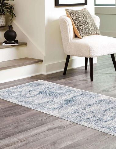 Unique Loom Finsbury Collection Area Rug - Sarah (2' x 8' Runner, Blue/ Ivory) in Saudi Arabia