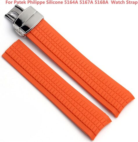 Soft Rubber Watch Band Aquanaut Fits for Patek Philippe Silicone 5164A 5167A 5168A 21mm Folding Buckle Watch Strap (Color : Black-No Buckle, Size : 21mm) in Saudi Arabia