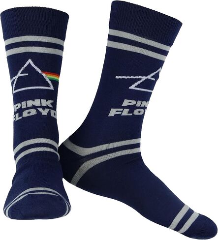 Pink Floyd Socks Men's Icon And Logo Rock Band Casual Crew 5 Pair Crew Sock Fits Shoe Size 10-13 in Saudi Arabia