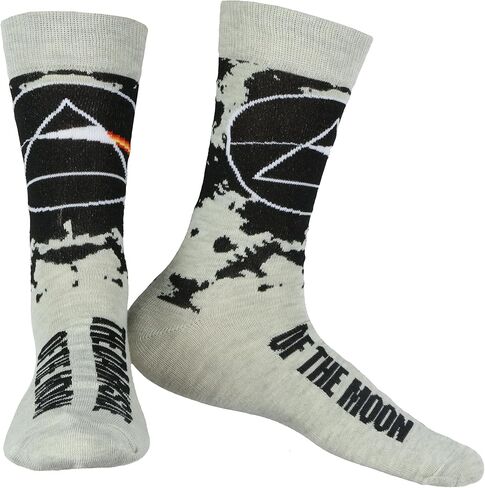 Pink Floyd Socks Men's Icon And Logo Rock Band Casual Crew 5 Pair Crew Sock Fits Shoe Size 10-13 in Saudi Arabia
