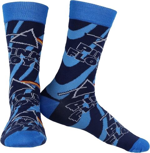Pink Floyd Socks Men's Icon And Logo Rock Band Casual Crew 5 Pair Crew Sock Fits Shoe Size 10-13 in Saudi Arabia