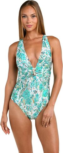 بدلة سباحة نسائية من قطعة واحدة من Sunshine 79 Standard Plunge Mio، بنفسجي ساطع //Sunshine Solids in Kuwait