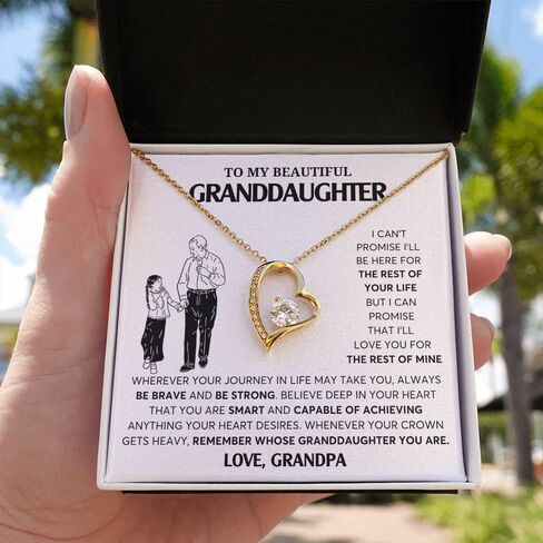 Jewelry To My Granddaughter Necklace, Granddaughter Jewelry Gift, Granddaughter Necklace, Gift For Her, Gifts From Grandpa in Saudi Arabia