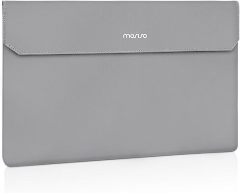 MOSISO Portable Monitor Case Sleeve 16.1 inch, Carrying Case for Most 15.6-16.1 inch Portable Display Monitors, Laptop Display Bag with Front Pocket, PU Leather Case for Travel Monitor Laptop, Gray in Saudi Arabia