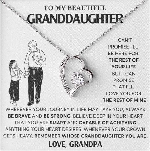 Jewelry To My Granddaughter Necklace, Granddaughter Jewelry Gift, Granddaughter Necklace, Gift For Her, Gifts From Grandpa in Saudi Arabia