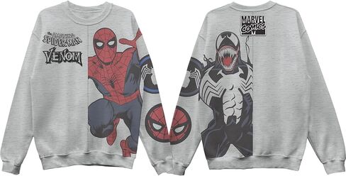 سويت شيرت رجالي من Marvel Spider-Man Venom Split Fleece برقبة دائرية مع تطريز in Kuwait