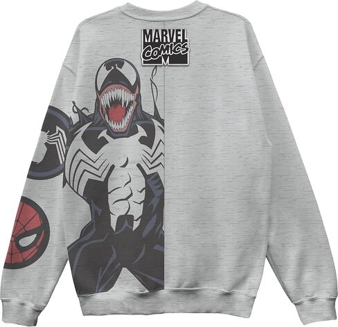 سويت شيرت رجالي من Marvel Spider-Man Venom Split Fleece برقبة دائرية مع تطريز in Kuwait