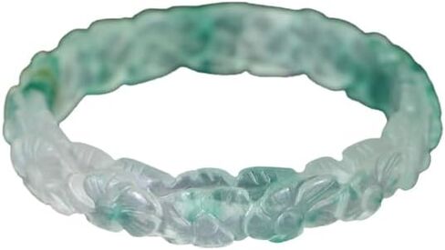 URED خمر جولة نحت اليشم الإسورة سوار للنساء حقيقية الأخضر اليشم حجر سوار شفاء الثروة الصينية حسن الحظ فنغ شوي الإسورة للمرأة هدية عيد ميلاد in Kuwait