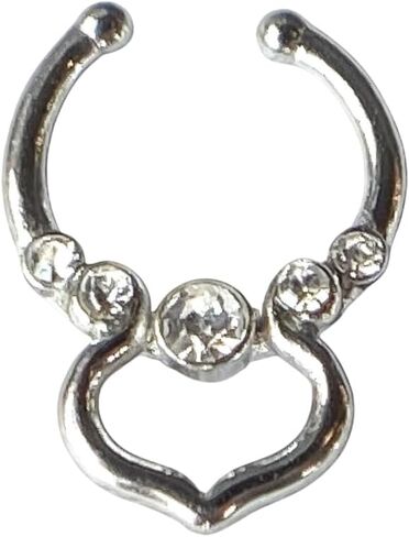1pc Non-Piercing Venus with Gems Septum Hanger Clip-On Fake Nose Ring - Body Jewelry in Saudi Arabia