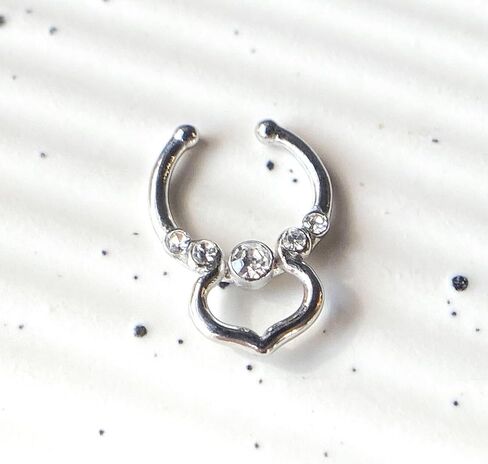 1pc Non-Piercing Venus with Gems Septum Hanger Clip-On Fake Nose Ring - Body Jewelry in Saudi Arabia