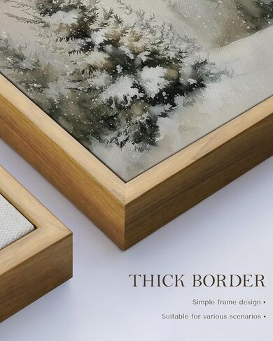 لوحة فنية جدارية على شكل جبل ثلجي شتوي عتيق مقاس 12×16 طباعة قماشية مؤطرة، لوحة منظر طبيعي لشجرة الصنوبر الثلجية للغابات، ريفي محايد لعيد الميلاد في غرفة المعيشة وغرفة النوم ومدخل المزرعة وديكور المنزل لقضاء العطلات in Kuwait