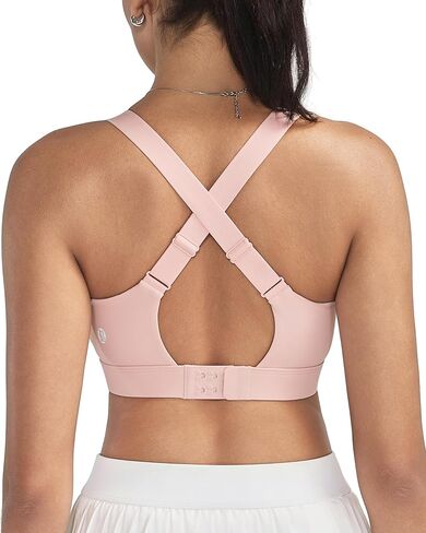 RUNNING GIRL Sports Bras for Women High Support, Adjustable Straps Hook Back Sports Bras for Women with Sewn in Pads_WX3125_Pink_XXL in Saudi Arabia