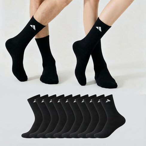 10 Pairs Mens Crew Work Cushion Socks Long Athletic Running Socks Workout Breathable Socks in Saudi Arabia