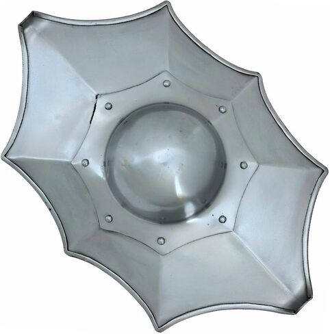 درع Armory Replicas™ Talhofer Buckler Shield - درع قتالي من الفولاذ المُشكل مقاس 17 × 11 بوصة مع قبضة خشبية للتدريب والعرض in Kuwait
