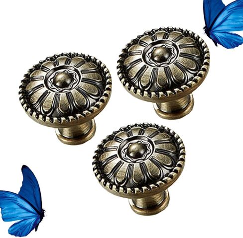 Garneck 3PCS 3PCS Zinc Alloy Mushroom Shape Cabinet Pull Handles Single Hole Round Knobs Stylish Bronze Finish Easy Install Furniture Drawer Hardware for Residential and Hospitality Use in Saudi Arabia