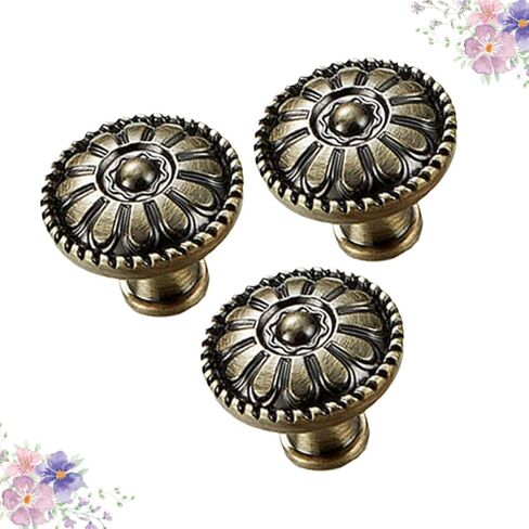 Garneck 3PCS 3PCS Zinc Alloy Mushroom Shape Cabinet Pull Handles Single Hole Round Knobs Stylish Bronze Finish Easy Install Furniture Drawer Hardware for Residential and Hospitality Use in Saudi Arabia