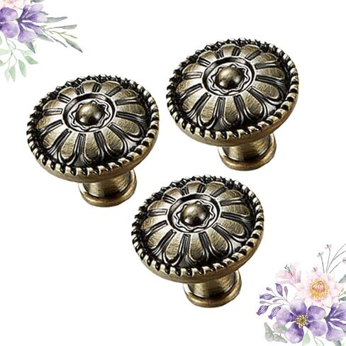 Garneck 3PCS 3PCS Zinc Alloy Mushroom Shape Cabinet Pull Handles Single Hole Round Knobs Stylish Bronze Finish Easy Install Furniture Drawer Hardware for Residential and Hospitality Use in Saudi Arabia