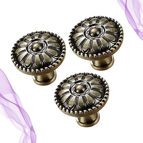 Garneck 3PCS 3PCS Zinc Alloy Mushroom Shape Cabinet Pull Handles Single Hole Round Knobs Stylish Bronze Finish Easy Install Furniture Drawer Hardware for Residential and Hospitality Use in Saudi Arabia