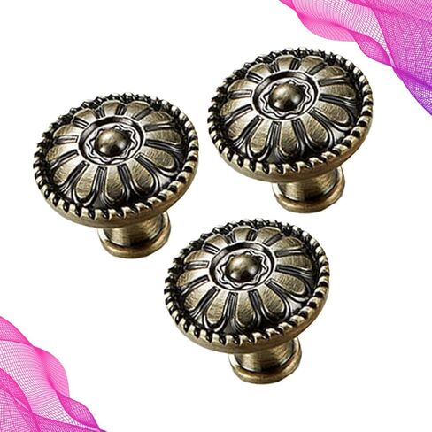 Garneck 3PCS 3PCS Zinc Alloy Mushroom Shape Cabinet Pull Handles Single Hole Round Knobs Stylish Bronze Finish Easy Install Furniture Drawer Hardware for Residential and Hospitality Use in Saudi Arabia