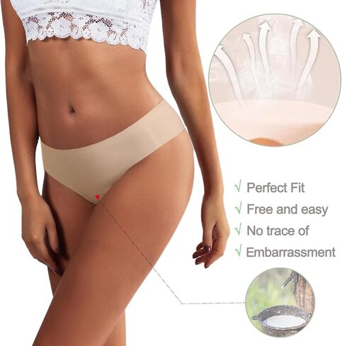 6PCS Invisible Camel Toe Thong No Show High Waisted Camel Toe Concealer Underwear Women's Seamless Panty Pack in Saudi Arabia
