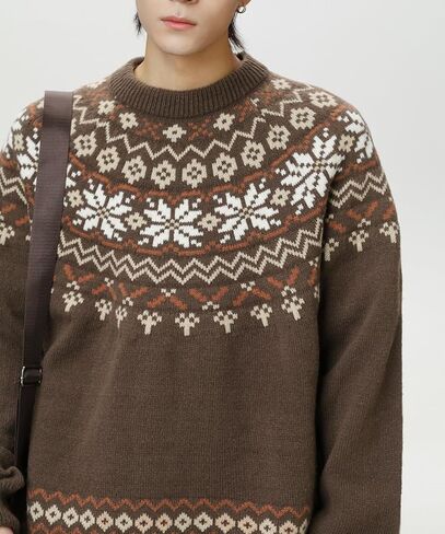 POHADON 2026 Vintage Knitted Sweater for Men Y2k Vintage Aesthetic Chunky Grunge Grandpa Pullover Fall Winter Trendy Clothes in Saudi Arabia