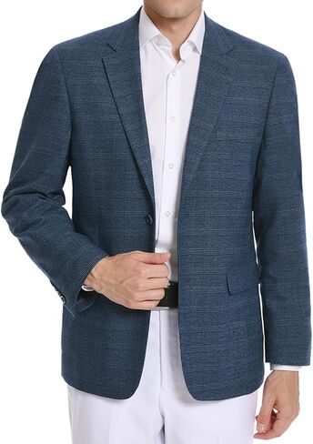Men's Sport Coat Blazer Classic Fit 2 Button Stylish Stretch Suit Jacket for Daily Casual Outfits in Saudi Arabia