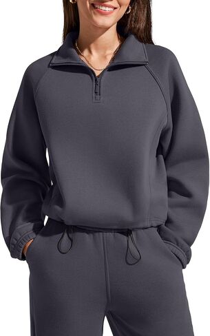 G4Free Flurrylux Womens Sweatshirts Fleece Lined Quarter Zip Mock Neck Pullover Winter Fashion Outfits Clothes in Saudi Arabia