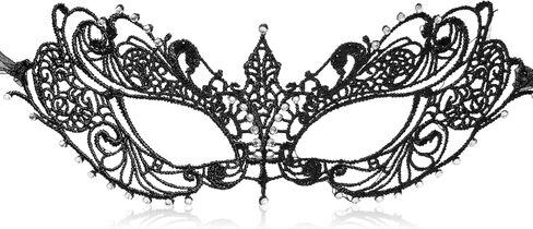 Masquerade Mask for Women Rhinestone Lace Mask Halloween Masks Lace Eye Masks for Ball Proms and Party in Saudi Arabia