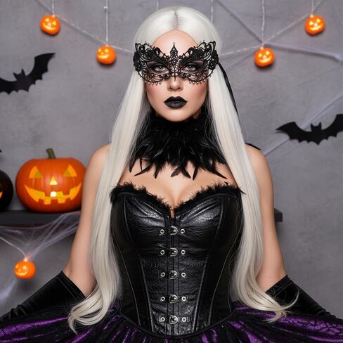 Masquerade Mask for Women Rhinestone Lace Mask Halloween Masks Lace Eye Masks for Ball Proms and Party in Saudi Arabia