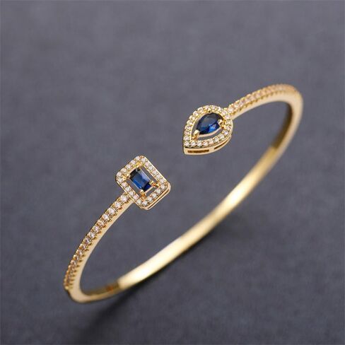 Trendy Women’s Cuff Bracelet Brilliant Cubic Zirconia Hand Jewelry in Saudi Arabia