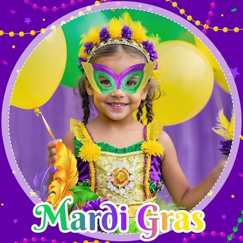 12 Pieces Mardi Gras Face Mask Mardi Gras Mask Mardi Gras Shining Mask Gold Purple Green Masquerade Masks for Women Men Kids New Orleans Dress Up Mardi Gras Decorations Party Supplies in Saudi Arabia
