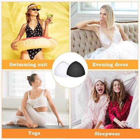 6 Pairs Bra Pads Inserts Triangle Thin Bra Insert for Women, Bra Pads Inserts, Removable Sports Bra Cup, Bra Inserts Enhancers for Girls, Breathable Push Up Breast Bra Insert Pads Sponge for Bikini in Saudi Arabia