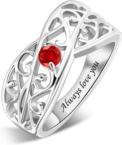 خاتم أمهات من الفضة الاسترليني مع 1-6 أحجار ميلاد مقلدة خواتم عائلية مخصصة لعيد الأم وعيد الميلاد والذكرى السنوية للمجوهرات هدايا للأم والجدة in Kuwait