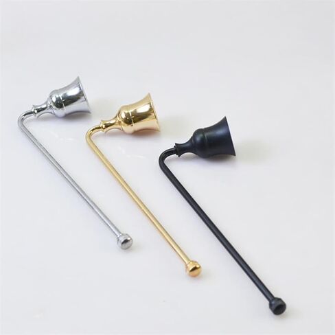 Antique Metal Candle Snuffer Elegant Reusable Candle Wick Extinguisher for Putting Out Flames(Short Handle-Black) in Saudi Arabia
