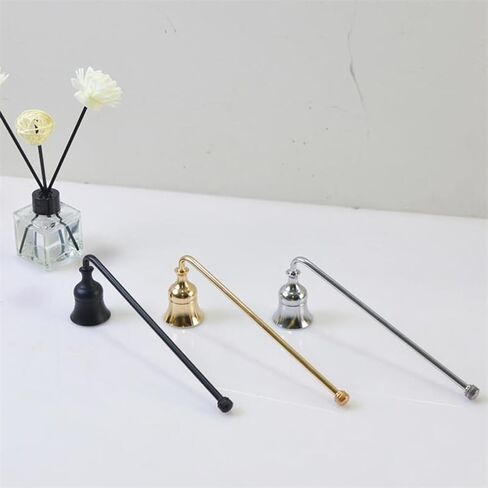 Antique Metal Candle Snuffer Elegant Reusable Candle Wick Extinguisher for Putting Out Flames(Short Handle-Black) in Saudi Arabia