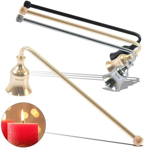 Antique Metal Candle Snuffer Elegant Reusable Candle Wick Extinguisher for Putting Out Flames(Short Handle-Black) in Saudi Arabia