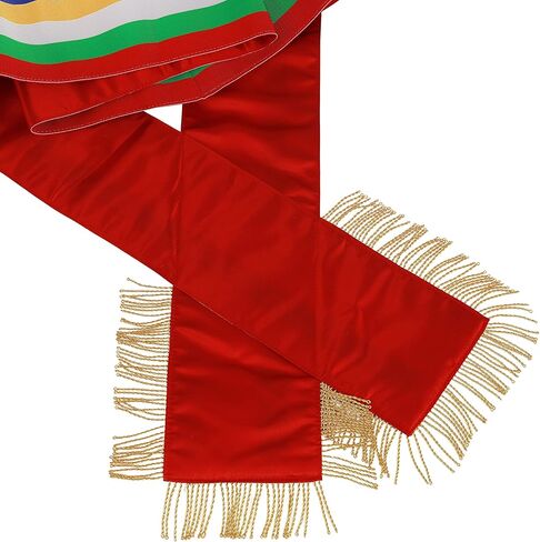 Masonic Order of Eastern Star Sash OES Sash Five Color with Soft Gold Fringe Side O.E.S Hand Embroidered Star in Saudi Arabia