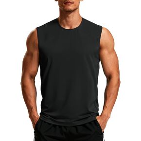 قمصان رجالية بدون أكمام بعامل حماية من الأشعة فوق البنفسجية 80+، قمصان سريعة الجفاف للتمارين الرياضية والعضلات للجري والسباحة والصيف in Kuwait