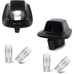 LED License Plate Light Compatible with Dodge Dakota 1997-2011 Pickup Truck, License Plate lights Lamp Lens Cover Black Housing with 6000K White LED Bulbs, Pack of 2 in Kuwait